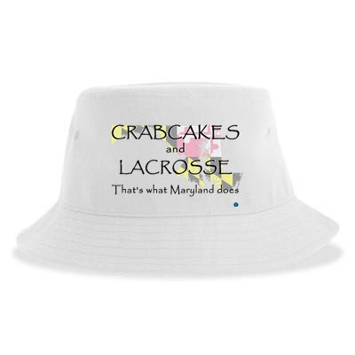 Crabcakes And Lacrosse ThatS What Maryland Does Sustainable Bucket Hat