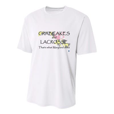 Crabcakes And Lacrosse ThatS What Maryland Does Youth Performance Sprint T-Shirt
