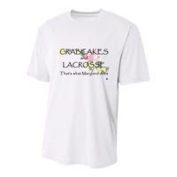 Crabcakes And Lacrosse ThatS What Maryland Does Youth Performance Sprint T-Shirt