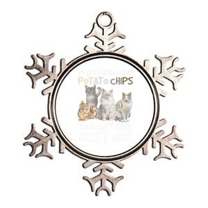 Cats Are Like Potato Chips You Can Not Have Just One Funny Cool Gift Metallic Star Ornament