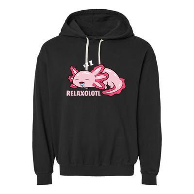 Cute Axolotl Lover Mexican Salamander Relaxolotl Pullover Hoodie Garment-Dyed Fleece Hoodie