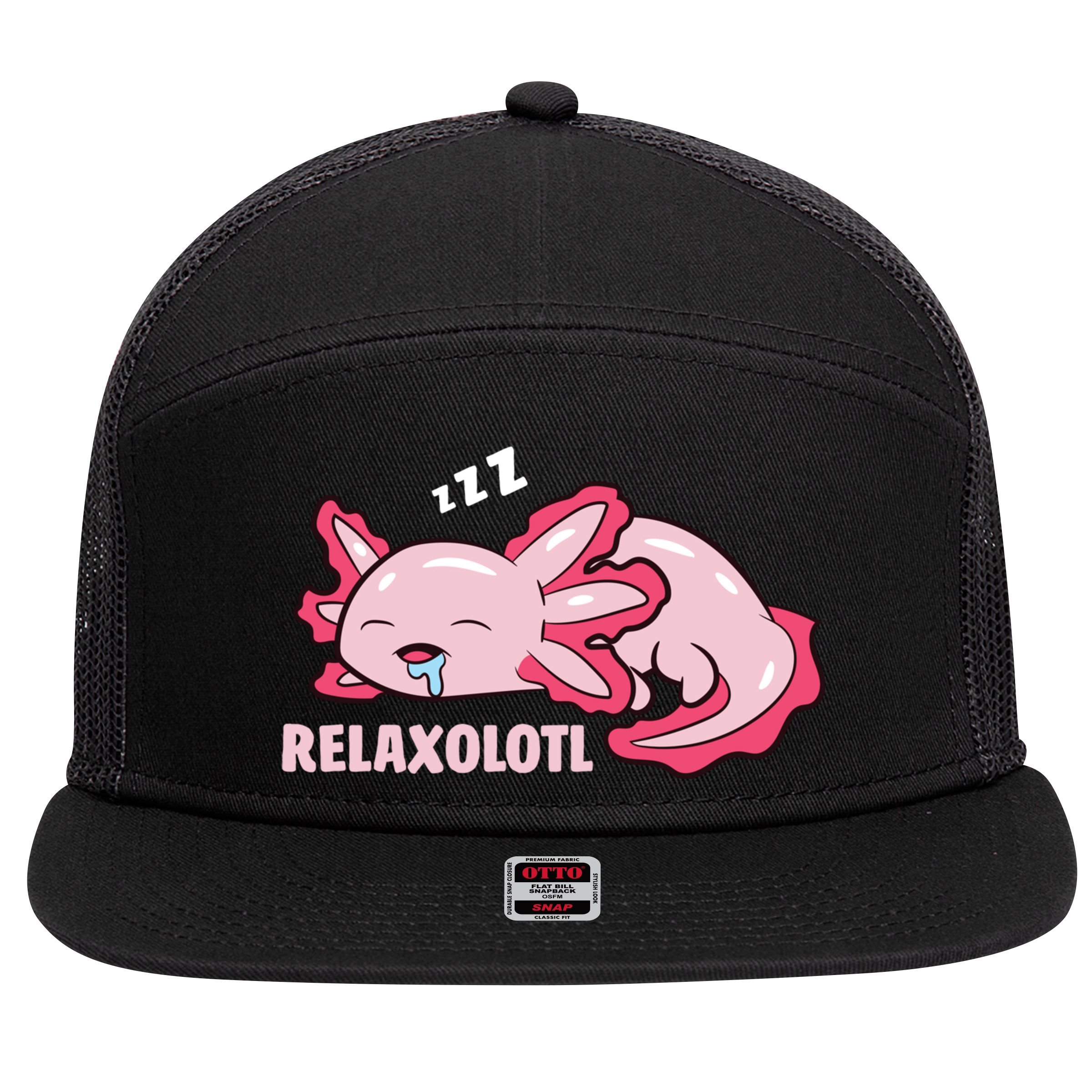 Cute Axolotl Lover Mexican Salamander Relaxolotl Pullover Hoodie 7 Panel Mesh Trucker Snapback Hat