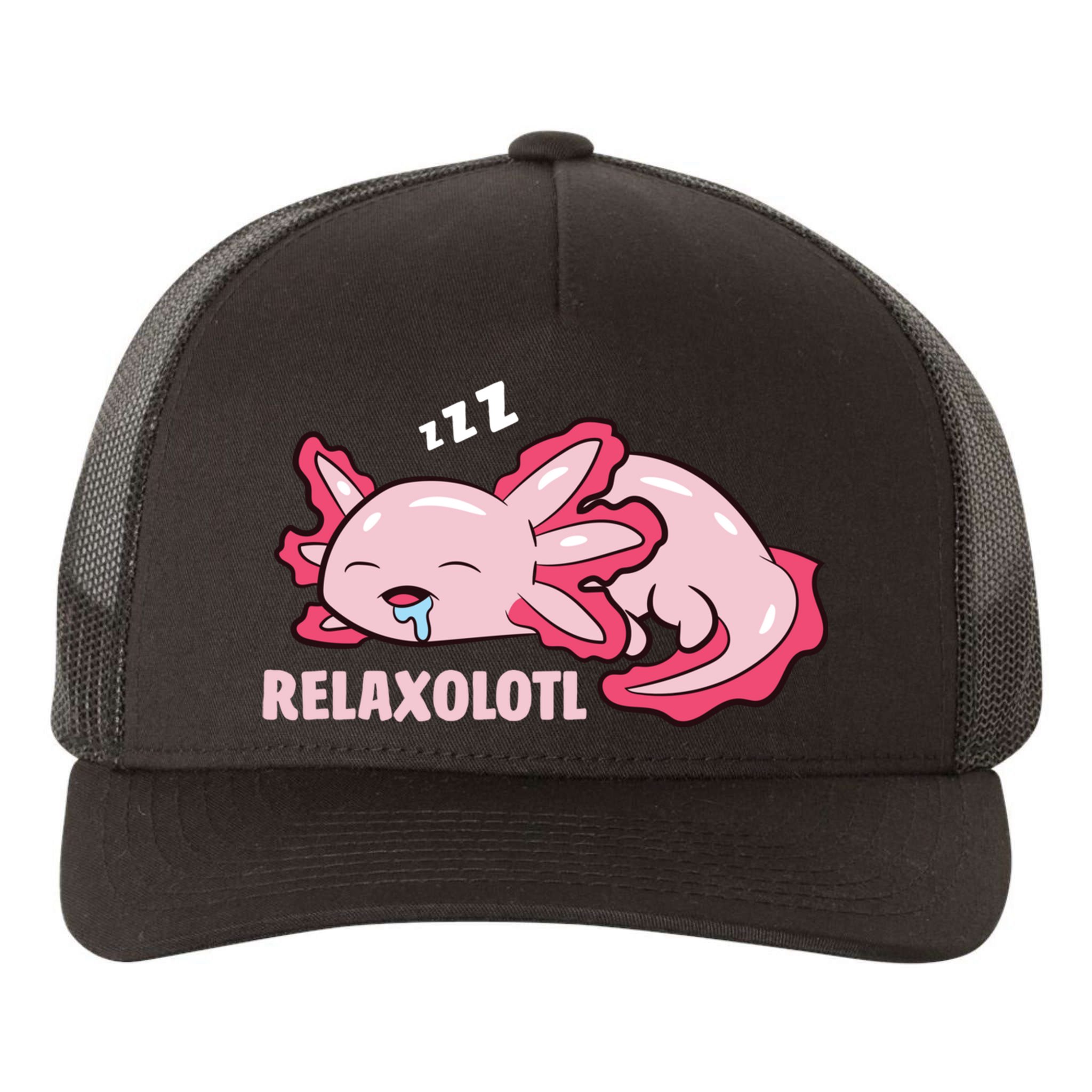 Cute Axolotl Lover Mexican Salamander Relaxolotl Pullover Hoodie Yupoong Adult 5-Panel Trucker Hat