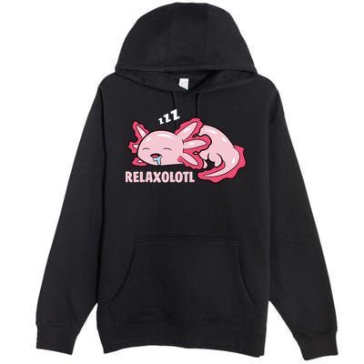 Cute Axolotl Lover Mexican Salamander Relaxolotl Pullover Hoodie Premium Pullover Hoodie
