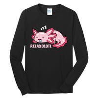 Cute Axolotl Lover Mexican Salamander Relaxolotl Pullover Hoodie Tall Long Sleeve T-Shirt