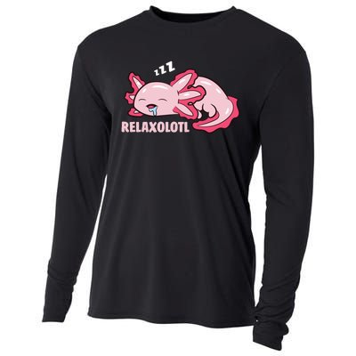 Cute Axolotl Lover Mexican Salamander Relaxolotl Pullover Hoodie Cooling Performance Long Sleeve Crew