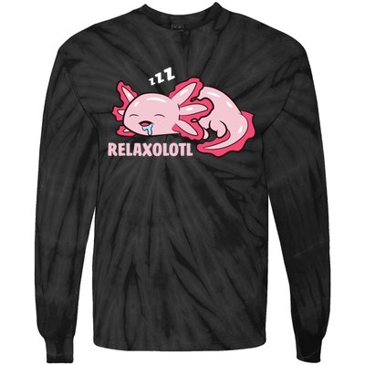 Cute Axolotl Lover Mexican Salamander Relaxolotl Pullover Hoodie Tie-Dye Long Sleeve Shirt