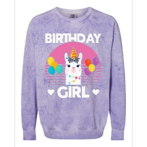 Cute Alpaca Llama Birthday Party Colorblast Crewneck Sweatshirt