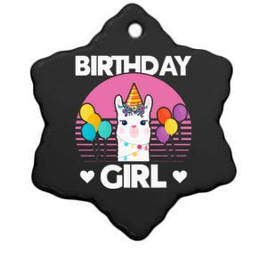 Cute Alpaca Llama Birthday Party Ceramic Star Ornament