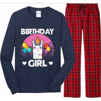 Cute Alpaca Llama Birthday Party Long Sleeve Pajama Set