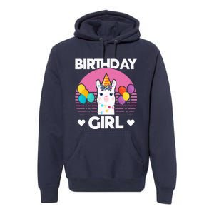 Cute Alpaca Llama Birthday Party Premium Hoodie