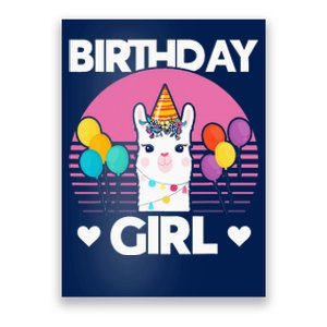 Cute Alpaca Llama Birthday Party Poster