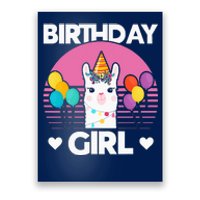 Cute Alpaca Llama Birthday Party Poster