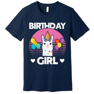 Cute Alpaca Llama Birthday Party Premium T-Shirt