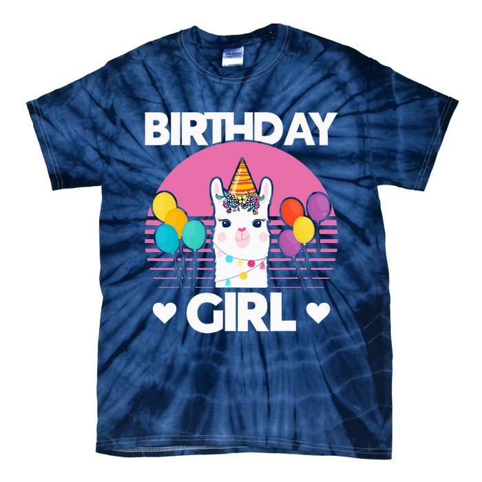 Cute Alpaca Llama Birthday Party Tie-Dye T-Shirt