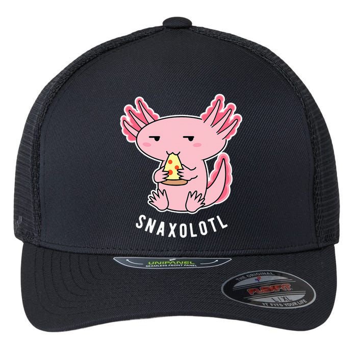 Cute Axolotl Lover Snaxolotl Eating Pizza Kawaii Anime Flexfit Unipanel Trucker Cap