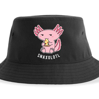 Cute Axolotl Lover Snaxolotl Eating Pizza Kawaii Anime Sustainable Bucket Hat