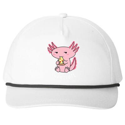 Cute Axolotl Lover Snaxolotl Eating Pizza Kawaii Anime Snapback Five-Panel Rope Hat