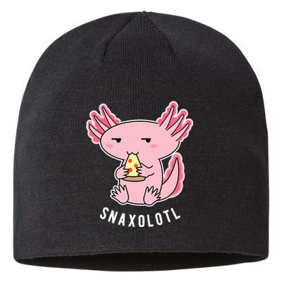 Cute Axolotl Lover Snaxolotl Eating Pizza Kawaii Anime Sustainable Beanie