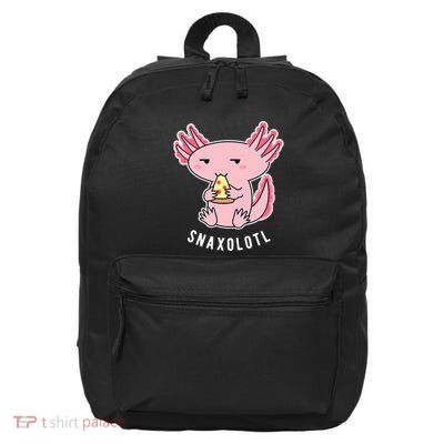 Cute Axolotl Lover Snaxolotl Eating Pizza Kawaii Anime 16 in Basic Backpack