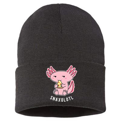 Cute Axolotl Lover Snaxolotl Eating Pizza Kawaii Anime Sustainable Knit Beanie