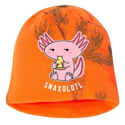 Cute Axolotl Lover Snaxolotl Eating Pizza Kawaii Anime Kati - Camo Knit Beanie