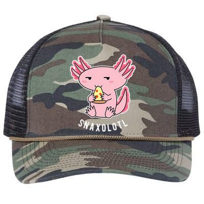 Cute Axolotl Lover Snaxolotl Eating Pizza Kawaii Anime Retro Rope Trucker Hat Cap