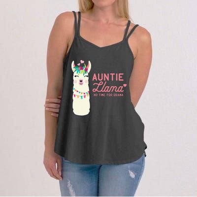 Cute Auntie Llama Funny Alpacas Llamas Lover Gift For Aunt Women's Strappy Tank