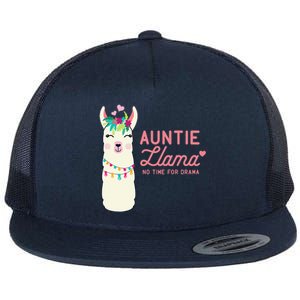 Cute Auntie Llama Funny Alpacas Llamas Lover Gift For Aunt Flat Bill Trucker Hat