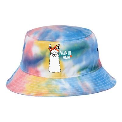 Cute Auntie Llama Funny Alpacas Llamas Lover Gift For Aunt Tie Dye Newport Bucket Hat