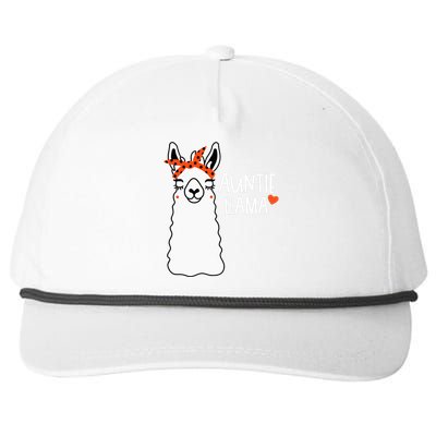 Cute Auntie Llama Funny Alpacas Llamas Lover Gift For Aunt Snapback Five-Panel Rope Hat