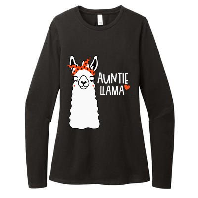 Cute Auntie Llama Funny Alpacas Llamas Lover Gift For Aunt Womens CVC Long Sleeve Shirt