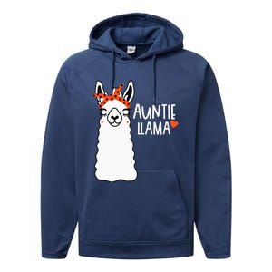 Cute Auntie Llama Funny Alpacas Llamas Lover Gift For Aunt Performance Fleece Hoodie