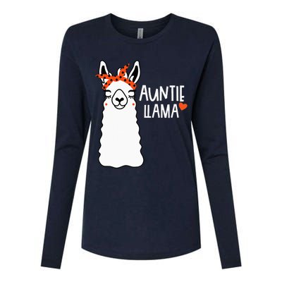 Cute Auntie Llama Funny Alpacas Llamas Lover Gift For Aunt Womens Cotton Relaxed Long Sleeve T-Shirt