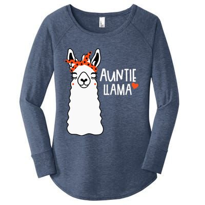 Cute Auntie Llama Funny Alpacas Llamas Lover Gift For Aunt Women's Perfect Tri Tunic Long Sleeve Shirt