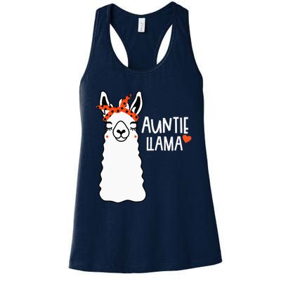 Cute Auntie Llama Funny Alpacas Llamas Lover Gift For Aunt Women's Racerback Tank