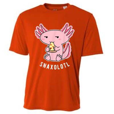 Cute Axolotl Lover Snaxolotl Eating Pizza Kawaii Anime Cooling Performance Crew T-Shirt