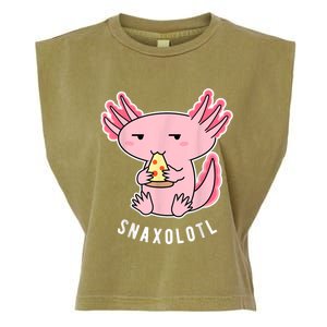 Cute Axolotl Lover Snaxolotl Eating Pizza Kawaii Anime Garment-Dyed Women's Muscle Tee