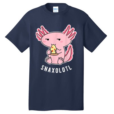 Cute Axolotl Lover Snaxolotl Eating Pizza Kawaii Anime Tall T-Shirt