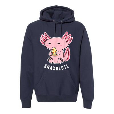 Cute Axolotl Lover Snaxolotl Eating Pizza Kawaii Anime Premium Hoodie