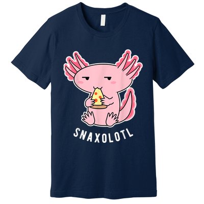 Cute Axolotl Lover Snaxolotl Eating Pizza Kawaii Anime Premium T-Shirt