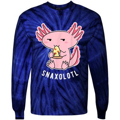 Cute Axolotl Lover Snaxolotl Eating Pizza Kawaii Anime Tie-Dye Long Sleeve Shirt