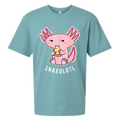 Cute Axolotl Lover Snaxolotl Eating Pizza Kawaii Anime Sueded Cloud Jersey T-Shirt