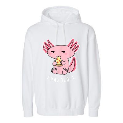 Cute Axolotl Lover Snaxolotl Eating Pizza Kawaii Anime Garment-Dyed Fleece Hoodie