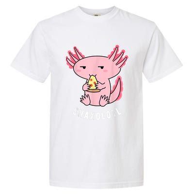 Cute Axolotl Lover Snaxolotl Eating Pizza Kawaii Anime Garment-Dyed Heavyweight T-Shirt