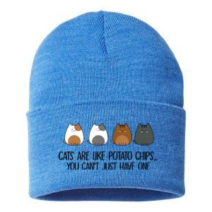 Cats Are Like Potato Chips You Can't Just Have One Gift Sustainable Knit Beanie