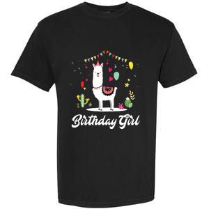 Cute Alpaca Llama Cactus Girl Birthday Party Animal Gift Garment-Dyed Heavyweight T-Shirt