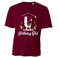 Cute Alpaca Llama Cactus Girl Birthday Party Animal Gift Cooling Performance Crew T-Shirt