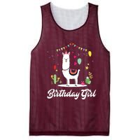 Cute Alpaca Llama Cactus Girl Birthday Party Animal Gift Mesh Reversible Basketball Jersey Tank