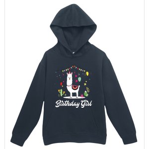 Cute Alpaca Llama Cactus Girl Birthday Party Animal Gift Urban Pullover Hoodie